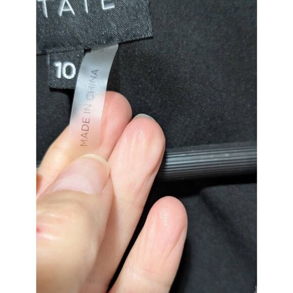 1.STATE Women's Black Tan & White Small Checked Pattern Blazer Jacket Size 10 - Picture 8 of 8